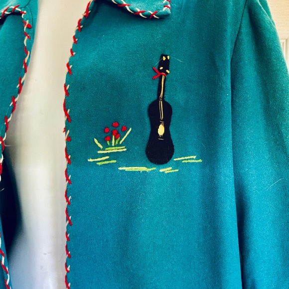 Vintage..LA MEXICANA..wool embroidery jacket - Picture 3 of 9
